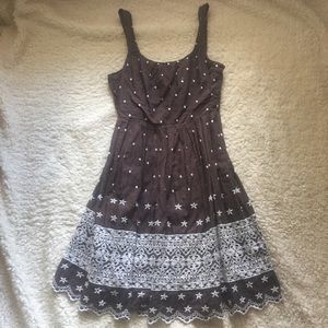 Delia's Scoop neck Fit Flare Eyelet Detail Dress